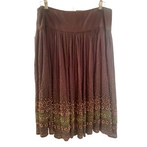 BCBGMaxAzria beautiful detailed beaded midi skirt